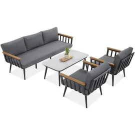 beautysofa NOVA Set 4-tlg. Dunkelgrau