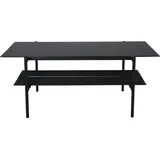 ebuy24 VonStaf Couchtisch mit Ablage 60x120 cm Glas schwarz Marmor dekor.