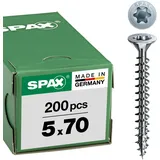 SPAX Universalschraube 5 x 70 mm Senkkopf T-STAR plus Vollgewinde 4CUT WIROX A3J