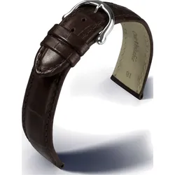 Eulit Kalbleder mit Krokoprägung Maurice Lacroix Louisiana-Kroko Imitation 15mm" E512930215272" - dunkelbraun
