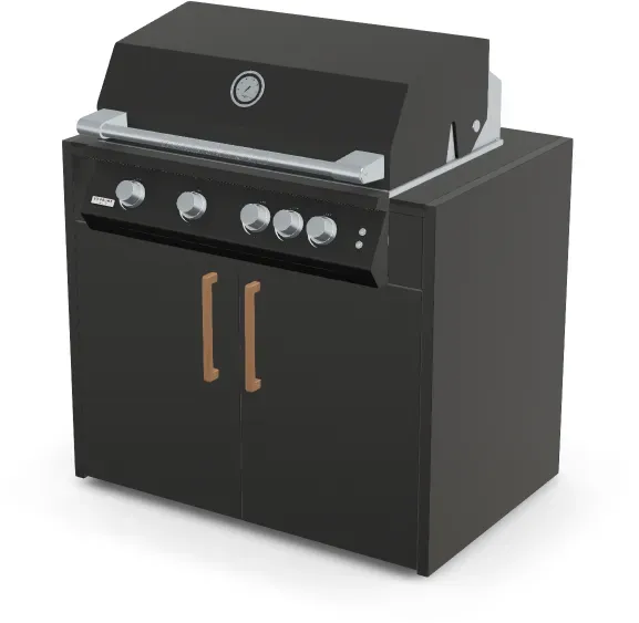 Brabura Fusion 400 RM Modul | Neustes Edelstahlmodell - Nero Zimbabwe / Anthrazit / Holzgriff