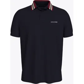 Tommy Hilfiger Poloshirt TOMMY HILFIGER "GIFTING POLO RWB COLLAR REG POLO", Herren, Gr. M, blau (desert sky), Piquu00e9, Obermaterial: 96% Baumwolle, 4% Elasthan, casual, Kurzarm, Shirts, Streifen an Kragen und Bündchen