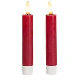 buttinette LED Stabkerzen 14,5 x 2,2 cm rot