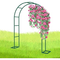 Metall Gartenbogen Für Kletterpflanzen, Robuster Rosenbogen Aus Metall Stabil Breite 120Cm/140Cm/180Cm/350Cm, Torbogen Rankhilfe Pergola Spalier Für Rosen Blumen Im Garten Terrasse,Grün,140x230x40CM