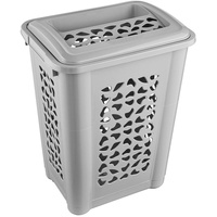 Keeeper Wäschebox mit Einwurfschlitz und aufklappbarem Deckel, 60 l, Per, Nordic Grey