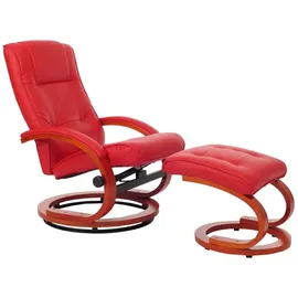 MCW Fernsehsessel Aprilia Kunstleder 66 x 93 x 89 cm rot mit Hocker