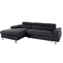 Cotta Ecksofa Komaris, Ecksofa, wahlweise mit RGB-LED-Beleuchtung und Bettfunktion/Bettkasten, grau
