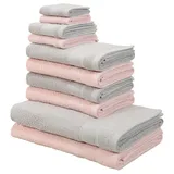 OTTO home Afri Handtuch-Set 10-tlg. grau/rosa