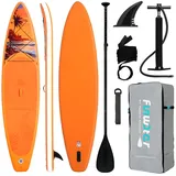 FunWater Stand up paddle Board, SUP Board Set, Stand up Paddle Board,SUP paddle Board,Handpumpe,350x83x15cm, bis150kg - Orange