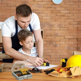 Relaxdays Batteriebox 5,5 x 15 x 15,5 cm 2-tlg. transparent/schwarz