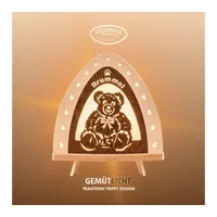 Weigla LED Dekolicht Brummel, Holz, NATUR-BRAUN, Teddybär Lampe, Made in Germany, LED wechselbar, Neutralweiß, Erzgebirge garantiert, Dekolampe für Innen, Dekoleuchte beige