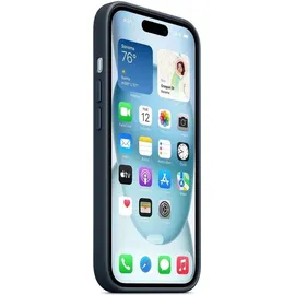 Apple iPhone 15 Plus Feingewebe Case mit MagSafe pazifikblau