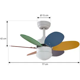 LINDBY Litur 77 cm Deckenventilator Weiß