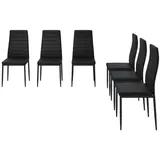 Vicco Esszimmerstuhl "Grand Schwarz, 42,5 x 48 cm, 6-teilig, Hochlehner, modern