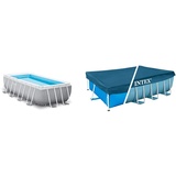 4M X 2M X 1M Prism Frame Rectangular Pool Set & 28037 Rectangular Pool Cover - Poolabdeckplane - 389x 184 cm - Für Rectangular Frame Pool