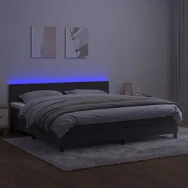 vidaXL Boxspringbett 200x200 cm dunkelgrau