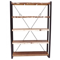 Bücherregal Retro 140x200x35 aus recyceltem Mangoholz
