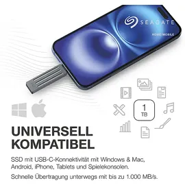 Seagate Ultra Compact 1 TB USB-C Dunkelgrau STMX1000400