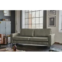 KAWOLA Sofa VILNIUS 3-Sitzer Kunstleder mit Lederanteil anthrazit
