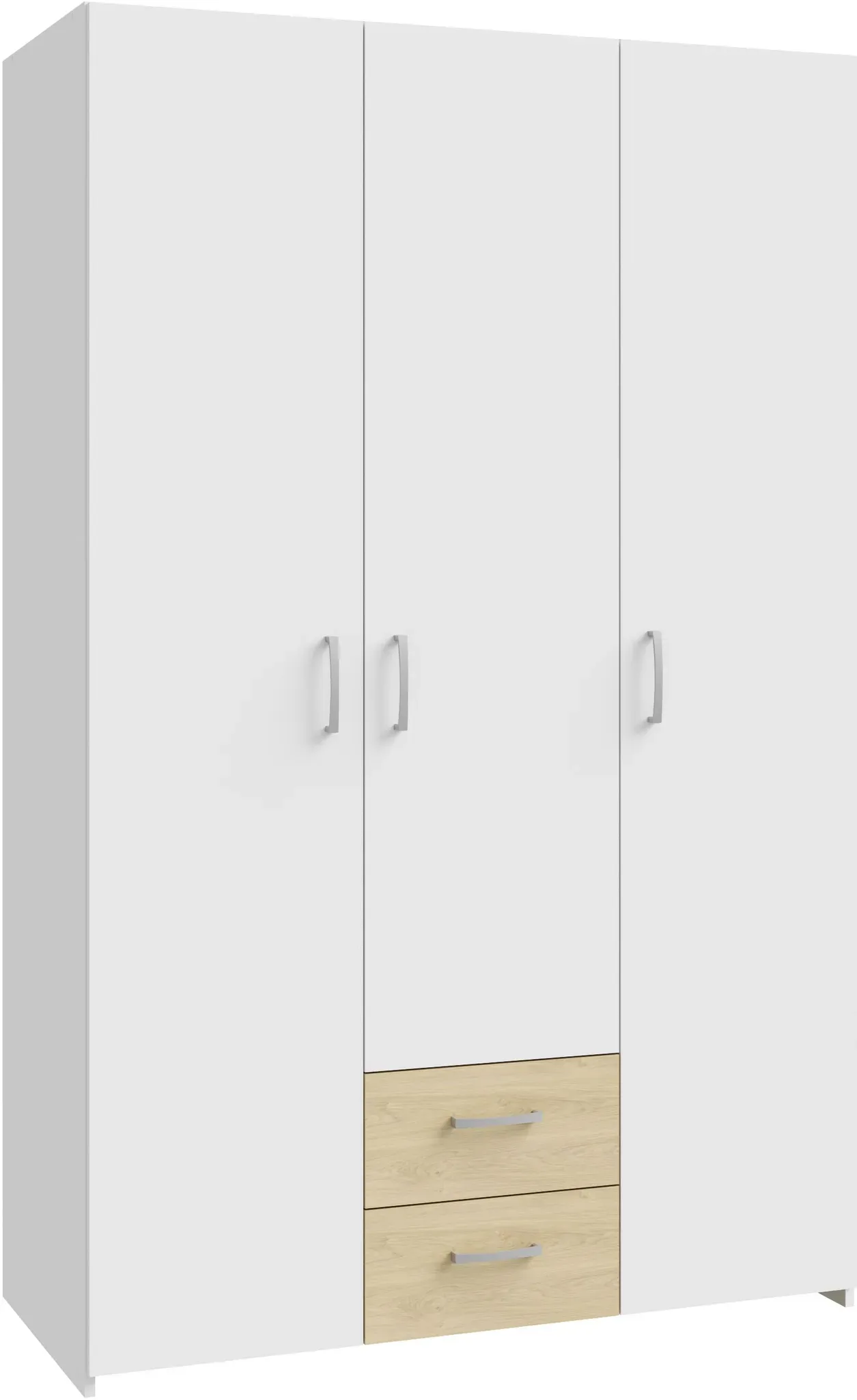 Drehtürenschrank FORTE "Econobox", weiß, B:119,4cm H:190,5cm T:54,4cm, Spanplatte, Schränke, Drehtürenschrank, Drehtürenschrank, zeitloses Design mit alufarbigen Griffen.