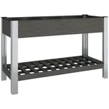 vidaXL Garten-Hochbeet mit Ablage Grau 120x50x75 cm WPC