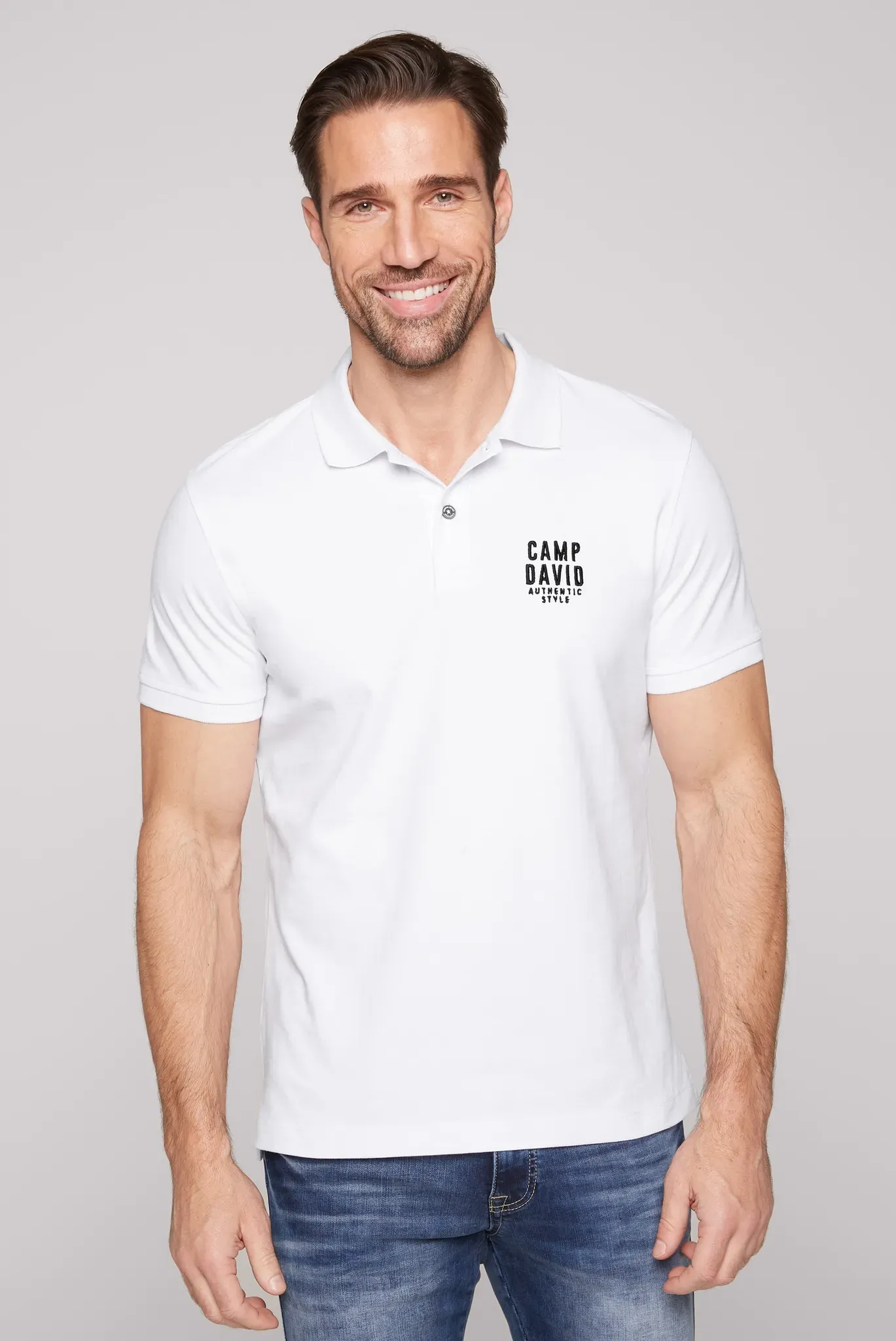 CAMP DAVID Poloshirt, mit kleiner Logo-Stickerei auf Brusthöhe CAMP DAVID opticwhite XXXL