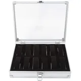 Sutinna Aluminium-Uhrenbox, multifunktionale Schmuckschatulle Uhren-Aufbewahrungsbox, Uhrenbox, für Männer für Frauen(12 Bits)