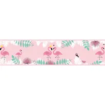 A.S. Création Flamingo Love Bordüre 10 cm 5 m Grün/Rosa 403758