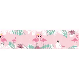 A.S. Création Flamingo Love Bordüre 10 cm 5 m Grün/Rosa 403758