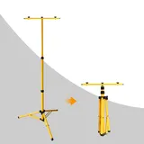 Jopassy Stativ für Flutlichtstrahler Baustrahler, Teleskop Stativ Strahler Höhenverstellbar von 60 bis zu 160cm, Trägerteil für 1 or 2 Strahler, Flutlicht Stativ für Innen außen, Gelb