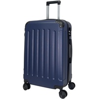 MY TRAVEL BAG Hartschalen-Koffer Reisekoffer ABS Koffer Trolley (Handgepäck-Mittel-Groß-Set) 4 Doppel-Rollen (Dunkelblau, Handgepäck (55cm))
