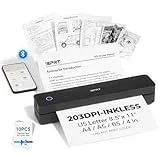 iDPRT Tragbarer Drucker, kabellos, für Reisen, Bluetooth-Thermodrucker, tintenlos, kompatibel mit iOS, Android, Laptop für Büro, Auto und Zuhause (Tragbar, Schwarz)
