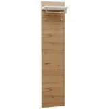 DIETER KNOLL Garderobenpaneel Weiß, Eiche, Balkeneiche, furniert, 42x183x27 cm, Goldenes M, Made in Germany, DGM-Klimapakt, Aufhängemöglichkeit, Hutablage, Kleiderstange, Garderobe, Garderobenpaneele, Garderobenpaneele