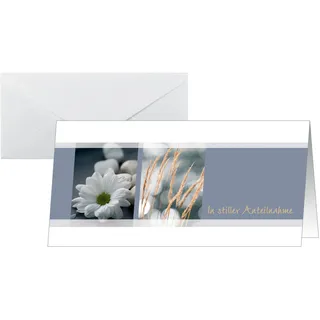 Sigel DS208 Anteilnahme, DIN lang, 10er Set mit Umschlag ohne Text, ideal zum Bedrucken