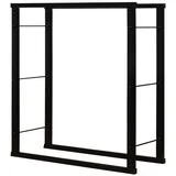 V2Aox Kaminholzständer Metall 100 x 100 cm Schwarz