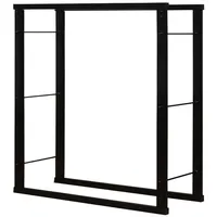 V2Aox Kaminholzständer Metall 100 x 100 cm Schwarz