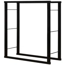 V2Aox Kaminholzständer Metall 100 x 100 cm Schwarz