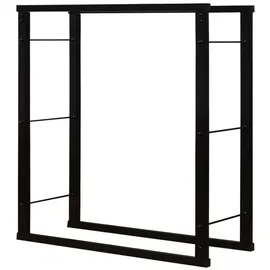V2Aox Kaminholzständer Metall 100 x 100 cm Schwarz