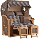 Mr. Deko Strandkorb Düne Bullauge Teak PE Grey Dessin 522