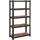 Songmics Lagerregal Holzwerkstoff 30 x 75 x 150 cm vintagebraun-schwarz 5 Ablagen bis 650 kg belastbar