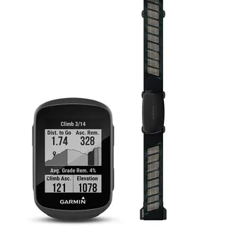 Garmin Edge 130 Plus Bundle mit HRM Dual Brustgurt – kompakter, 33 g leichter GPS-Radcomputer mit 1,8“ Display, präziser Datenaufzeichnung, Trainingsplänen, Navigation, MTB-Werten, bis zu 12 h Akku