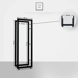 CLP Kaminholzständer Keri V2 schwarz/25x40x125 cm