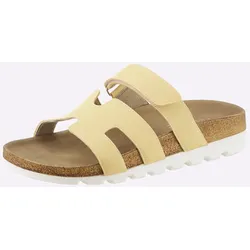 Pantolette HEINE, Damen, Gr. 36, gelb (zitronengelb), Synthetik, modisch, Schuhe