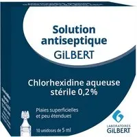 Laboratoires Gilbert Chlorhexidine aqueuse stérile 0.2% Solution antiseptique GiLBERT Solution(S) 50 ml