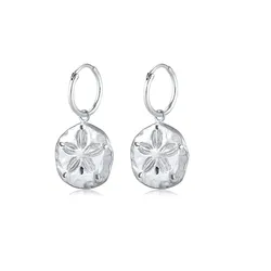 Elli Creolen Münz-Anhänger Blume Sommer 925 Silber Damen 