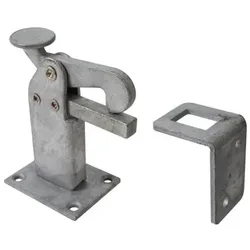 Torfeststeller, feuerverzinkt, zum Aufschrauben, Höhe 95 mm, Platten BxT 65x50mm