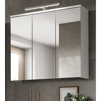 Furn.Design Badezimmerspiegelschrank Mood (Badschrank in weiß, 65 x 60 cm) 3-türig / 3D weiß