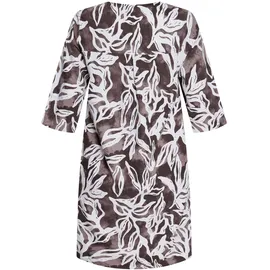 Cartoon Sommerkleid Mit Muster Braun/Weiß 46