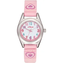 Quarzuhr S.OLIVER, rosa, Armbanduhren, Kinder, Armbanduhr, Kinderuhr, Mädchen, Herz, Geschenkidee