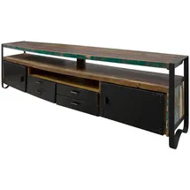 Massivmoebel24 INDUSTRIAL TV-Board 238x43x70 cm Mehrfarbig Holz, Metall, Massivholz